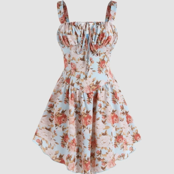 Cider Dresses & Skirts - Cider Floral Zip Up Corset Dress
